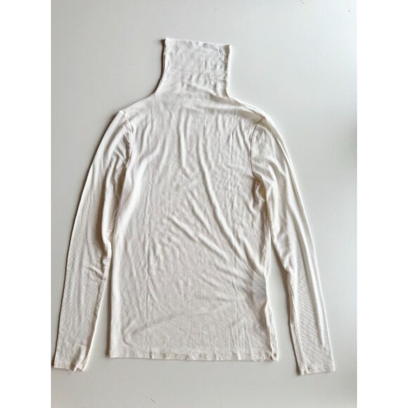 NWOT AG ADRIANO GOLDSCMIED Chels Ivory Dust Jersey Turtleneck T-Shirt, Size S - Picture 6 of 14